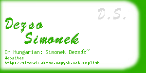 dezso simonek business card